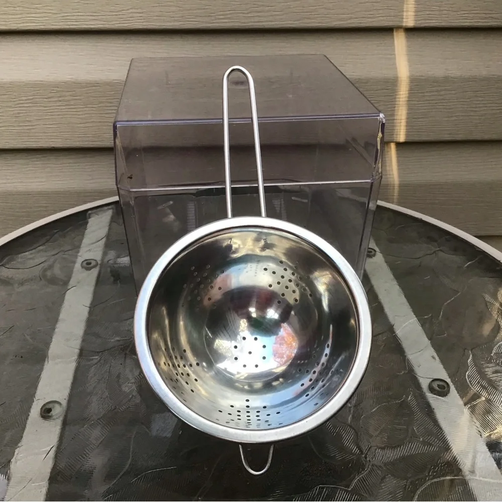 Kitchen Lot, Acrylic Recipe Box, Stainless Steel Funnel, Hand Strainer